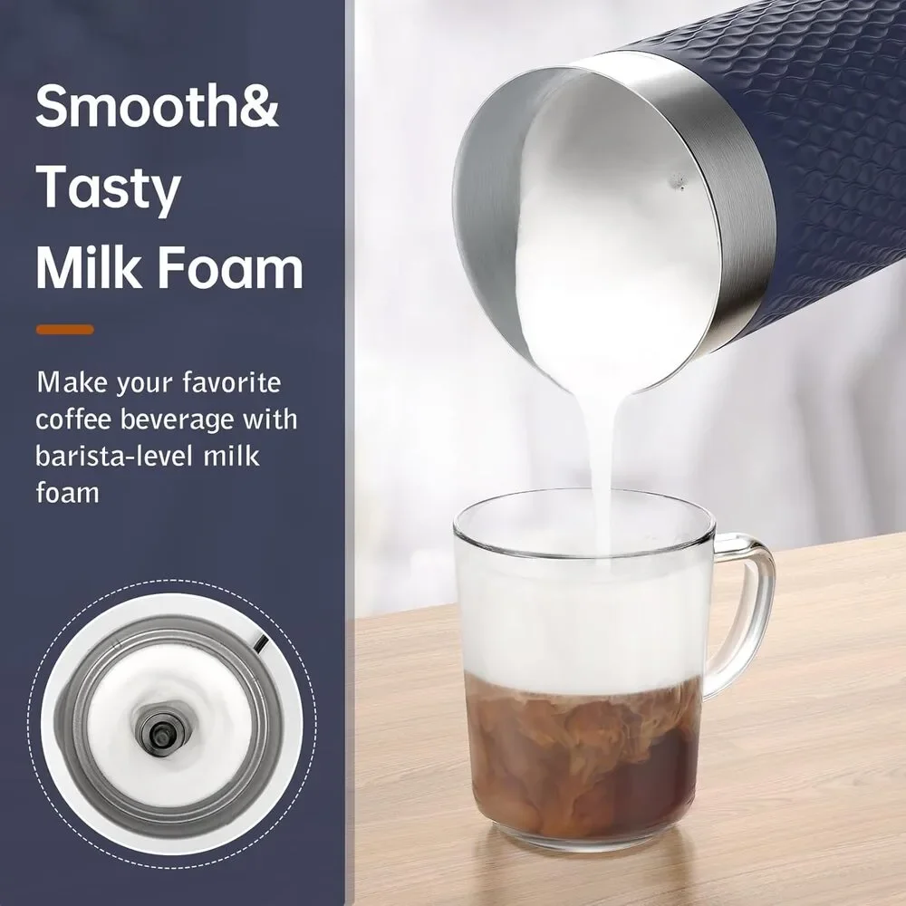 SIMPLETASTE Milk Frother, 4-in-1 Electric Milk Steamer, Automatic Warm cold foam